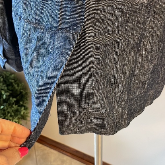 Banana Republic prima cotton women’s Heather navy blue 1 button closure blazer 0 - Picture 6 of 14